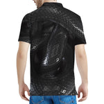 Black Snake Print Men's Polo Shirt