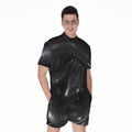 Black Snake Print Men's Romper