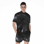 Black Snake Print Men's Rompers