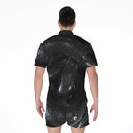 Black Snake Print Men's Rompers