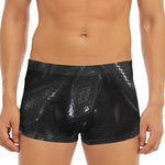Black Snake Print Men's Short Boxer Briefs