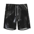 Black Snake Print Men's Athletic Shorts