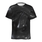 Black Snake Print Men's Sports T-Shirt