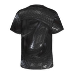 Black Snake Print Men's Sports T-Shirt