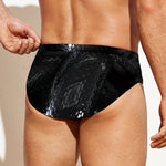 Black Snake Print Men's Swim Briefs
