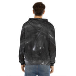 Black Snake Print Men's Velvet Pullover Hoodie