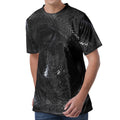 Black Snake Print Men's Velvet T-Shirt