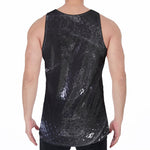 Black Snake Print Men's Velvet Tank Top