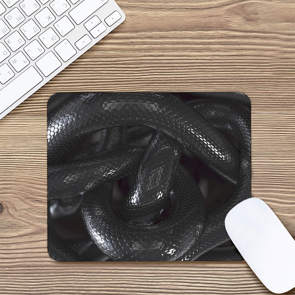 Black Snake Print Mouse Pad