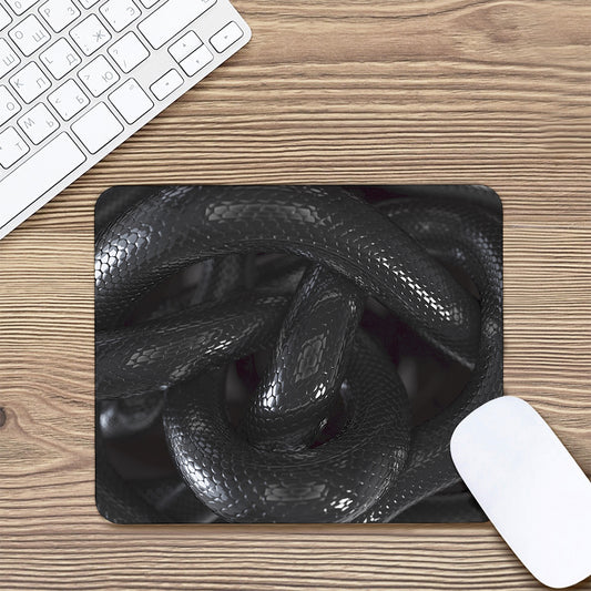Black Snake Print Mouse Pad