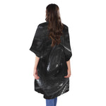 Black Snake Print Open Front Beach Cover Up