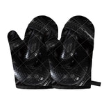 Black Snake Print Oven Mitts