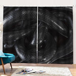 Black Snake Print Pencil Pleat Curtains