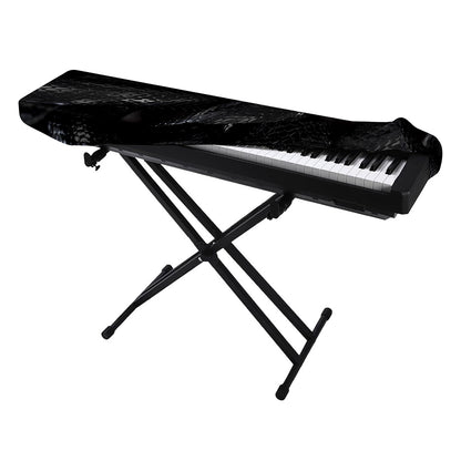 Black Snake Print Piano Keyboard Cover