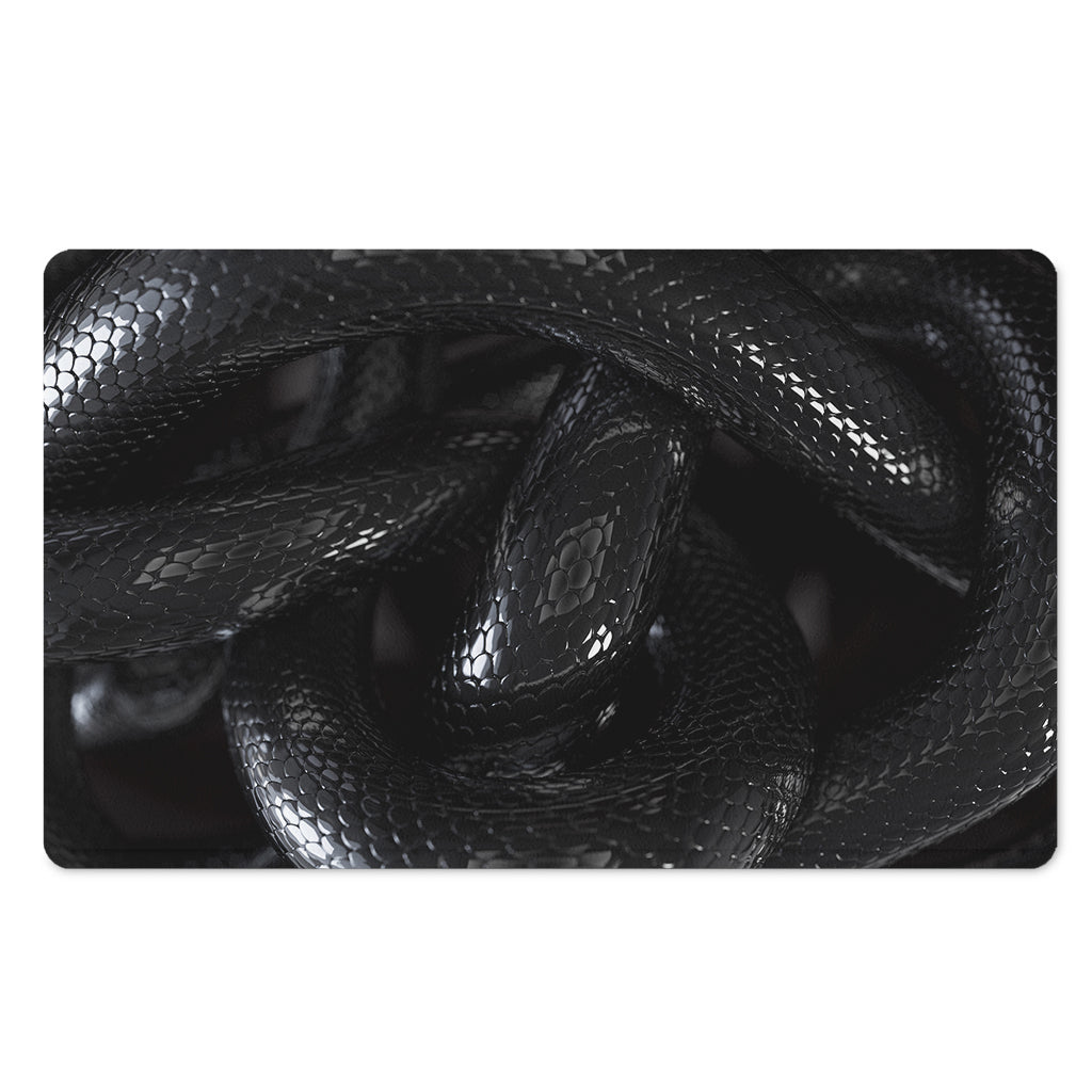 Black Snake Print Polyester Doormat