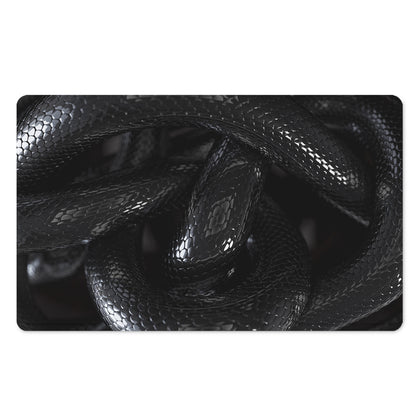 Black Snake Print Polyester Doormat