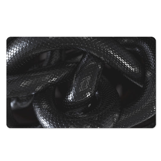 Black Snake Print Polyester Doormat