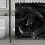 Black Snake Print Polyester Shower Curtain