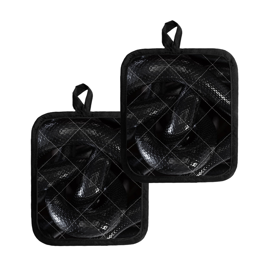 Black Snake Print Pot Holders