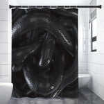 Black Snake Print Premium Shower Curtain