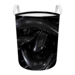 Black Snake Print Round Laundry Basket