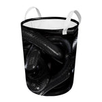 Black Snake Print Round Laundry Basket