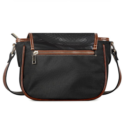 Black Snake Print Saddle Bag