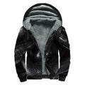 Black Snake Print Sherpa Lined Zip Up Hoodie