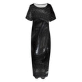 Black Snake Print Short Sleeve Long Nightdress