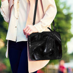 Black Snake Print Shoulder Strap Bible Bag