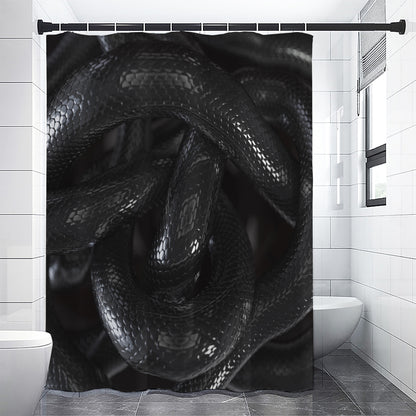 Black Snake Print Shower Curtain
