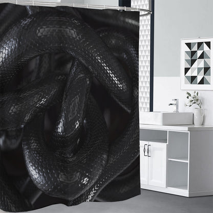Black Snake Print Shower Curtain