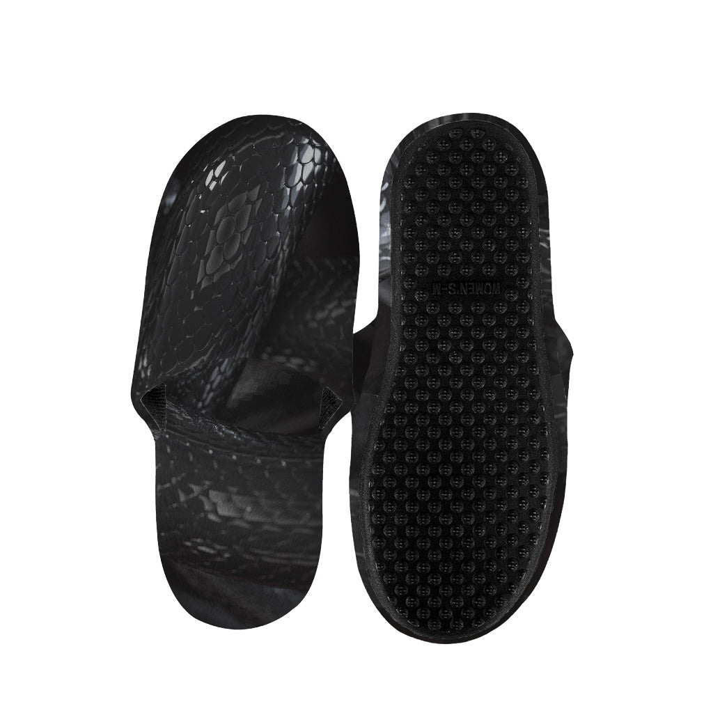Black Snake Print Slippers
