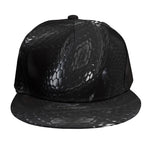 Black Snake Print Snapback Cap