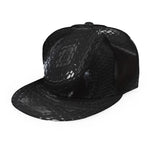 Black Snake Print Snapback Cap
