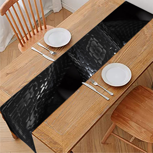 Black Snake Print Table Runner