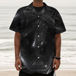 Black Snake Print Textured Short Sleeve Shirt