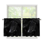 Black Snake Print Tier Curtains