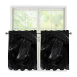 Black Snake Print Tier Curtains