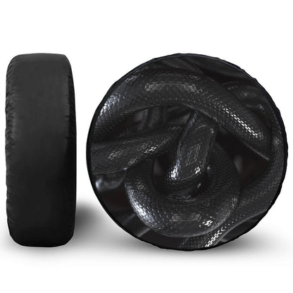 Black Snake Print Tire Cover