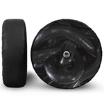 Black Snake Print Tire Cover With Camera Hole