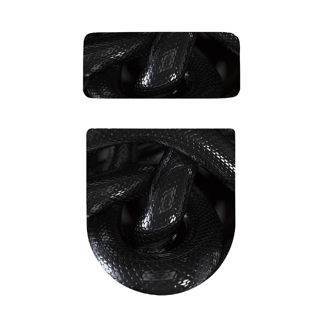 Black Snake Print Toilet Lid And Tank Cover Set