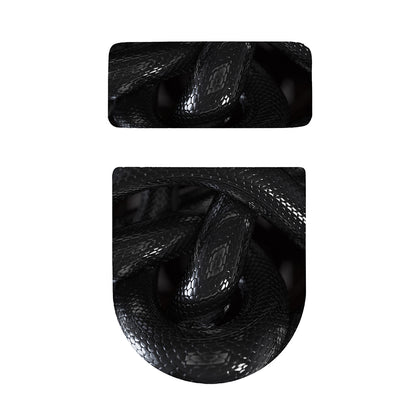 Black Snake Print Toilet Lid And Tank Cover Set