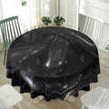 Black Snake Print Waterproof Round Tablecloth