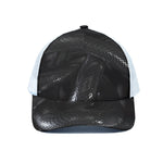 Black Snake Print White Mesh Trucker Cap