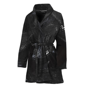 Black Snake Print Women's Bathrobe