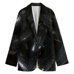 Black Snake Print Women's Blazer