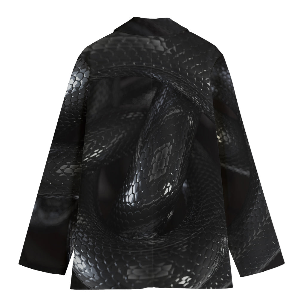 Black Snake Print Women's Blazer