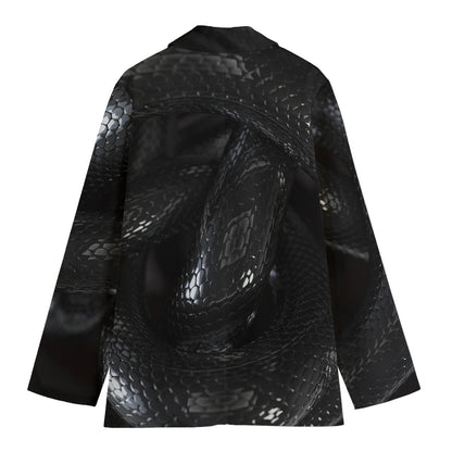 Black Snake Print Women's Blazer