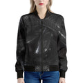 Black Snake Print Women's Bomber Jacket